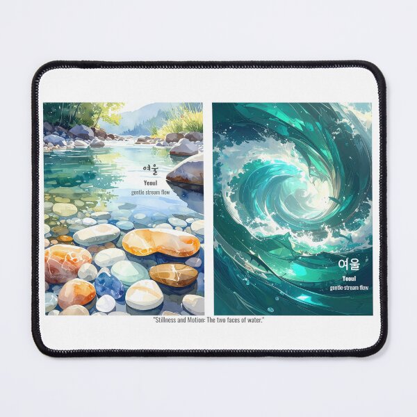 Item preview, Korean Word "Yeoul" (gentle stream flow) – Hangul Typography Art Set designed and sold by ZenHangulArt.