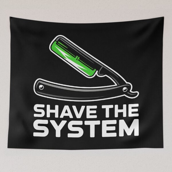 Item preview, Shave the System Punk Aesthetic Minimalist Design designed and sold by SplashTastic.