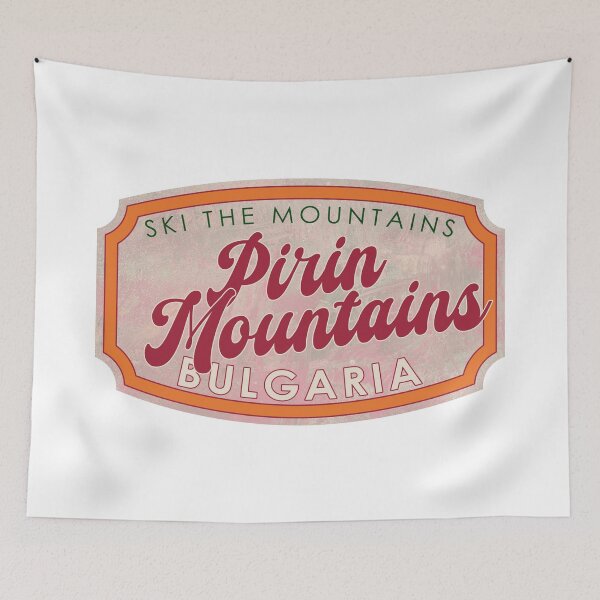 Item preview, Pirin Mountains, Bulgaria, Ski, textured skiing badge designed and sold by Wanderful-roads.