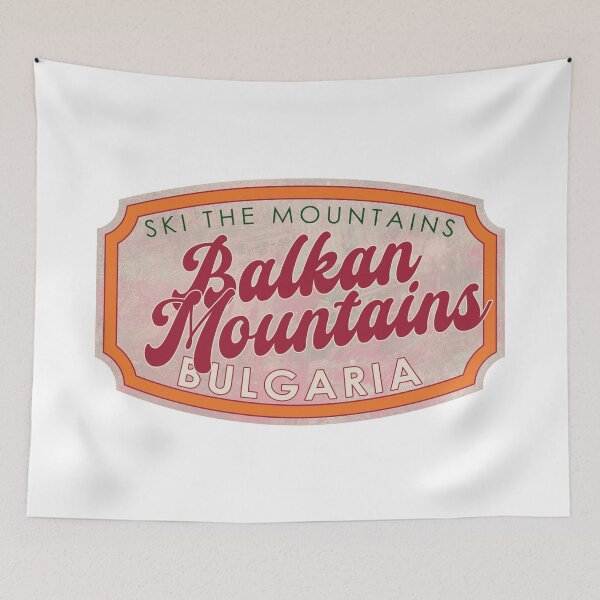 Item preview, Balkan Mountains, Bulgaria, Ski, textured skiing badge designed and sold by Wanderful-roads.