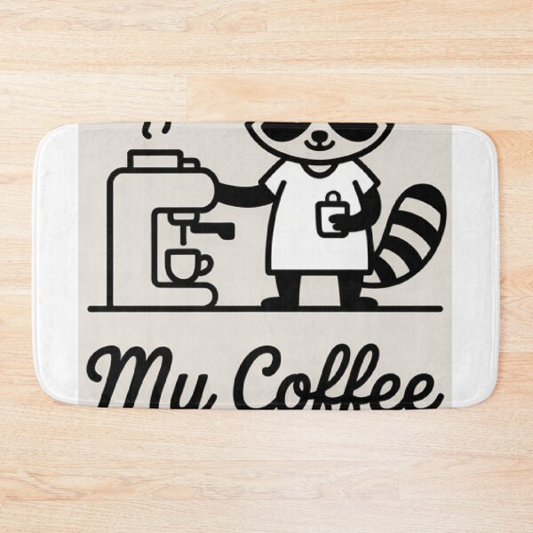 Item preview, Raccoon Nurse Guarding Coffee – My Coffee Funny T-Shirt Design designed and sold by Mitaudesign.