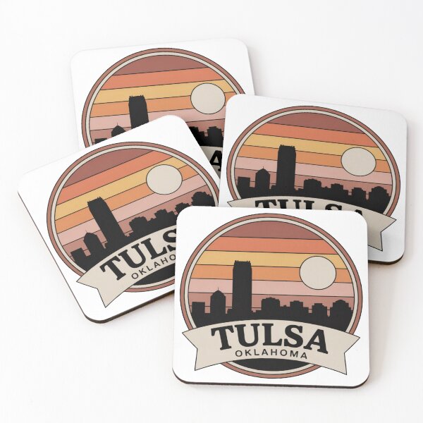 Item preview, Tulsa Oklahoma: Warm Sunset Skyline Wide designed and sold by CircinusStore.