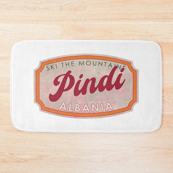 Item preview, Pindi, Albania, Ski, textured skiing badge designed and sold by Wanderful-roads.