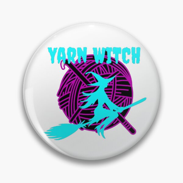 Item preview, Cute Turquoise Yarn Witch Flying – Knitting Sticker designed and sold by ArtyWares.