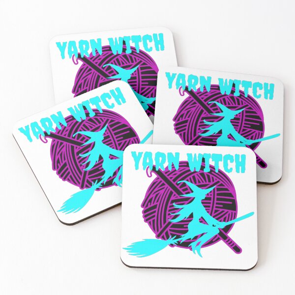 Item preview, Cute Turquoise Yarn Witch Flying – Knitting Sticker designed and sold by ArtyWares.