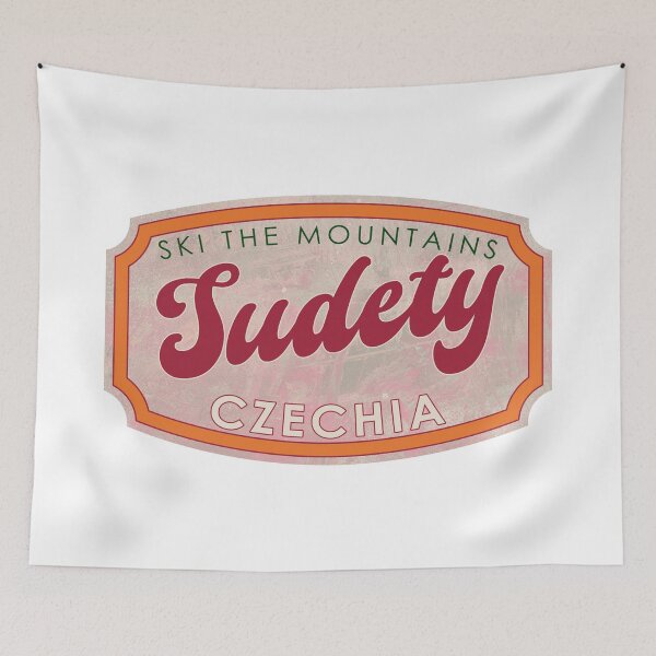 Item preview, Sudety, Czechia, Ski, textured skiing badge designed and sold by Wanderful-roads.