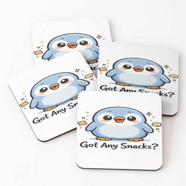 Item preview, Cute Penguin “Got Any Snacks?” Cartoon – Adorable Food Humor Design for Kids & Fun Merch designed and sold by Bright Nest Studio.