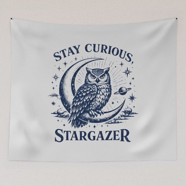 Item preview, Stay Curious Stargazer Vintage Illustration Astronomy designed and sold by SplashTastic.