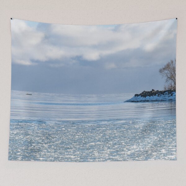 Item preview, Winter Kayaking on Calm Frozen Lake designed and sold by Georgia Mizuleva.