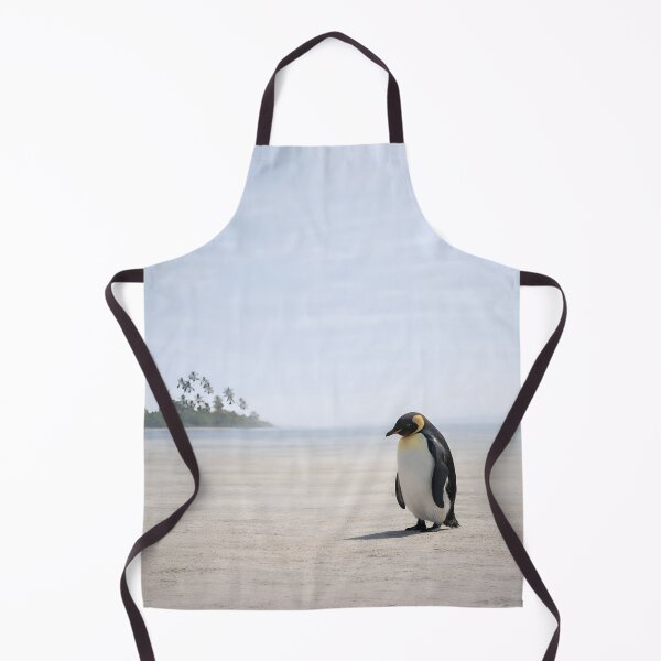 Item preview, King Penguin on Tropical Beach – Surreal Climate Change Wildlife Art designed and sold by frankseebald.