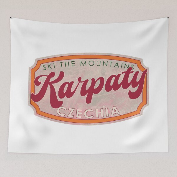 Item preview, Karpaty, Czechia, Ski, textured skiing badge designed and sold by Wanderful-roads.