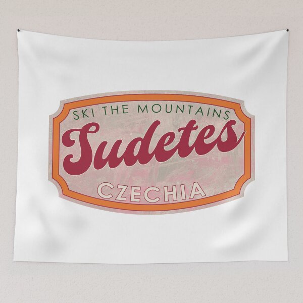Item preview, Sudetes, Czechia, Ski, textured skiing badge designed and sold by Wanderful-roads.
