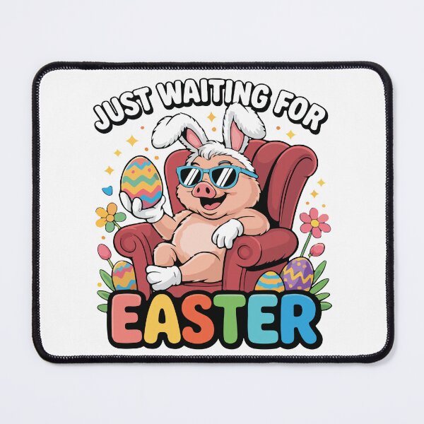 Item preview, Just Waiting for Easter – Cute Bunny & Pig Funny Design, Kawaii Animal Humor, Easter Gift Idea designed and sold by kiralynstration.