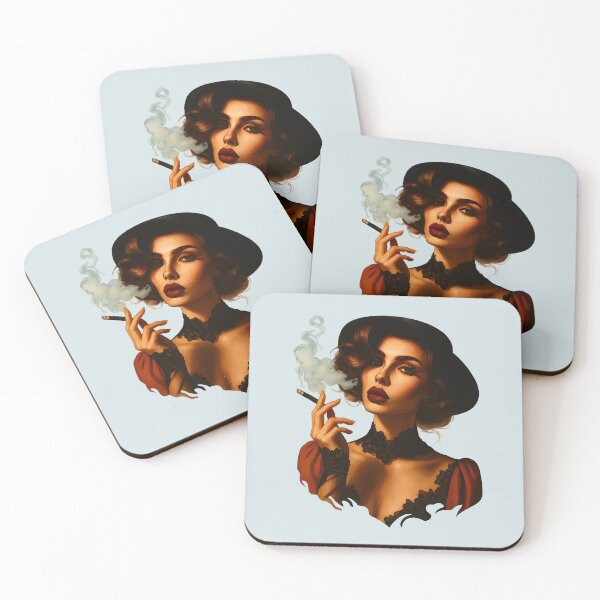 Item preview, La Dolce Vita Muse – Elegant 60s Italian Woman with Cigarette designed and sold by EmeraldeaArt.