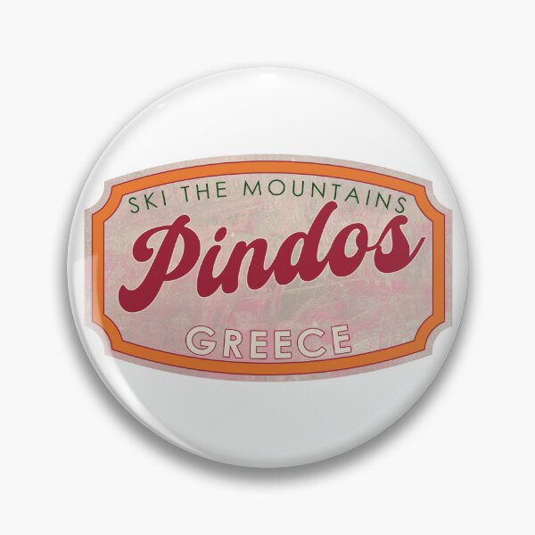 Item preview, Pindos, Greece, Ski, textured skiing badge designed and sold by Wanderful-roads.