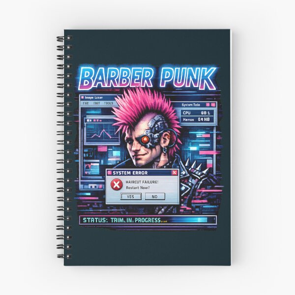 Item preview, Barber Punk Retro Tech Glitch Art designed and sold by SplashTastic.