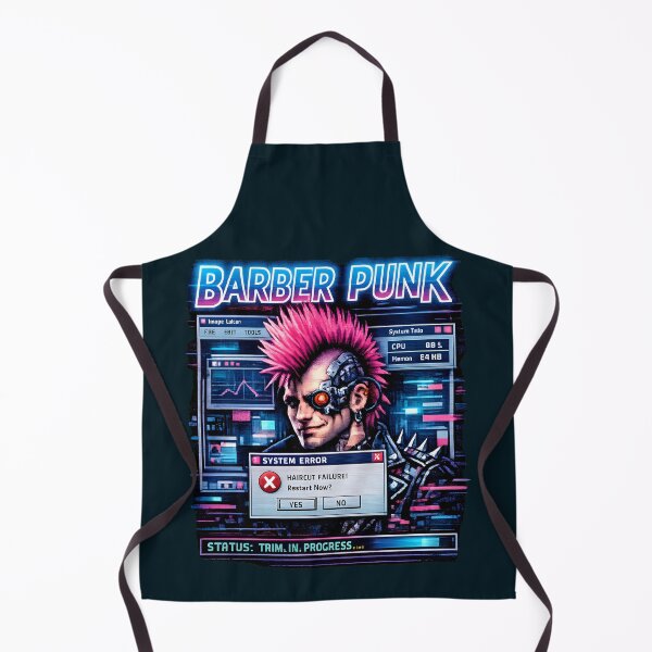 Artikelvorschau, Barber Punk Retro Tech Glitch Art entworfen und verkauft von SplashTastic.
