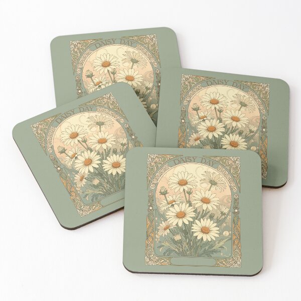 Item preview, Daisy Day Birth Month Flower Art Nouveau designed and sold by taiche.