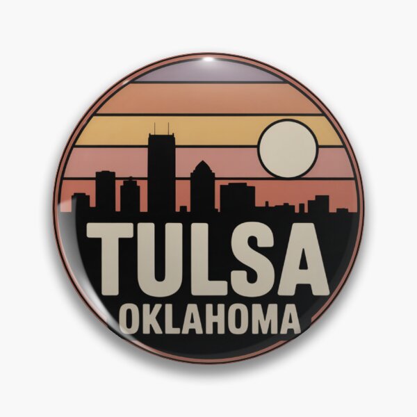Artikelvorschau, Tulsa, Oklahoma: Sonnenuntergangs-Skyline in Lila entworfen und verkauft von CircinusStore.