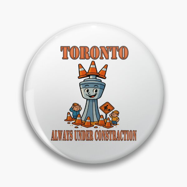 Item preview, Toronto Always Under Construction – Funny CN Tower Cartoon with Traffic Cones | Canada Humor Design designed and sold by Globalcitytees.