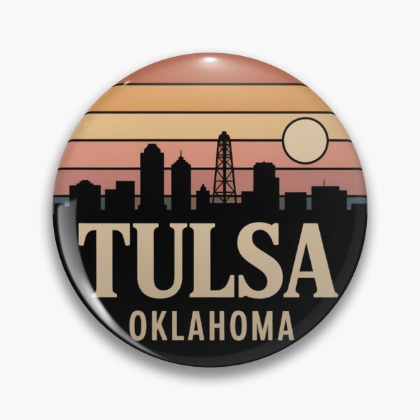 Item preview, Tulsa Oklahoma: Retro Sunset Skyline Oil Derrick designed and sold by CircinusStore.