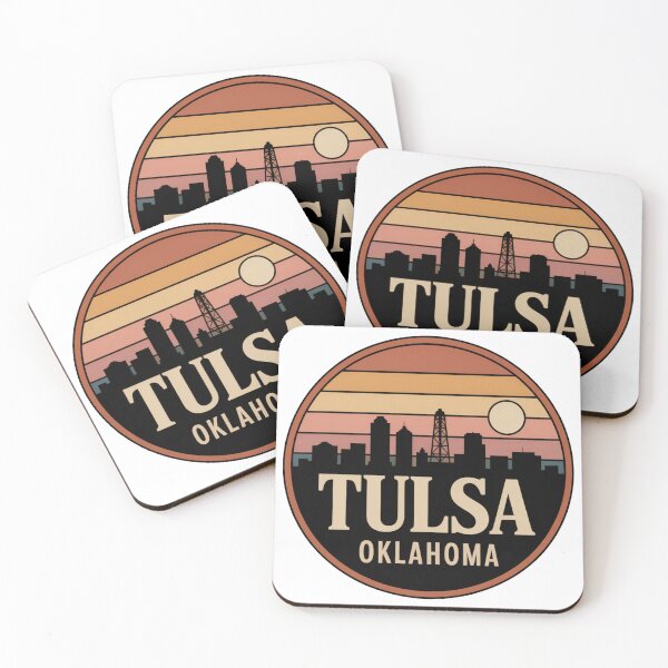 Item preview, Tulsa Oklahoma: Retro Sunset Skyline Oil Derrick designed and sold by CircinusStore.