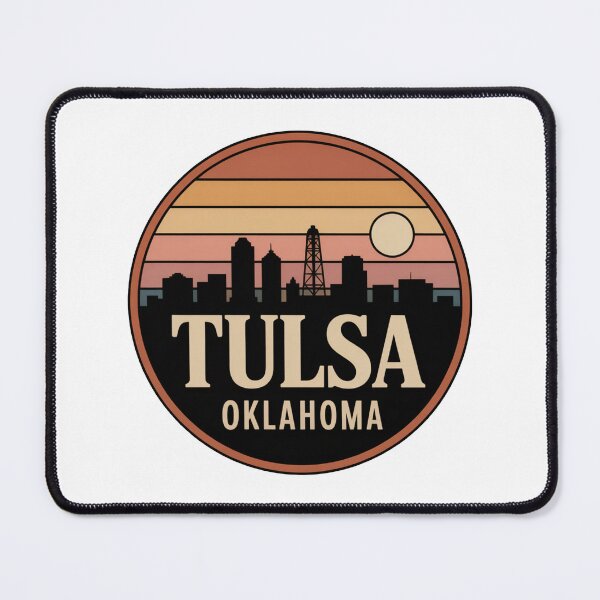 Item preview, Tulsa Oklahoma: Retro Sunset Skyline Oil Derrick designed and sold by CircinusStore.