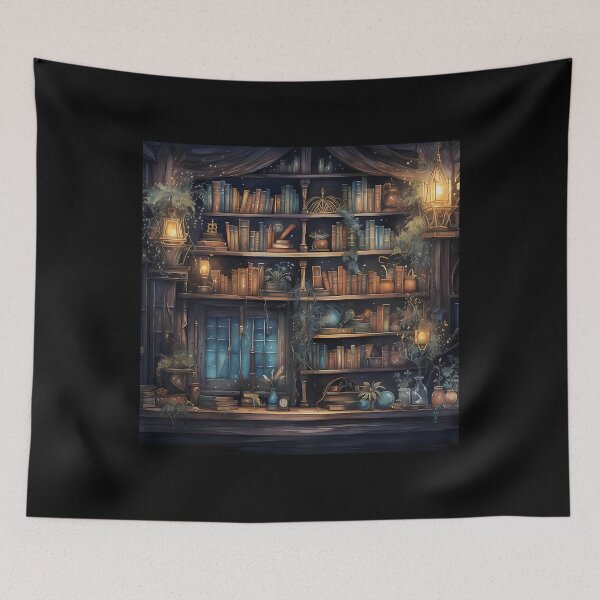 Item preview, Bookish Magic Old Library Fantasy Bookshelf designed and sold by mcsaazhxo57.