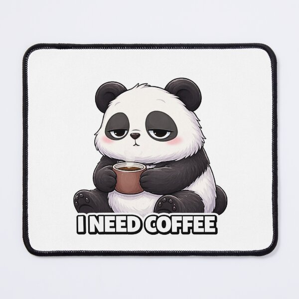Item preview, I Need Coffee panda funny minimalist design designed and sold by LazyMoodStudio.