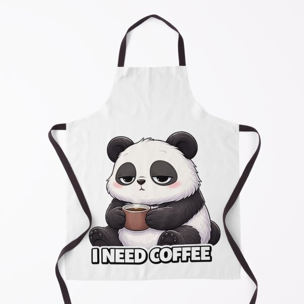 Item preview, I Need Coffee panda funny minimalist design designed and sold by LazyMoodStudio.