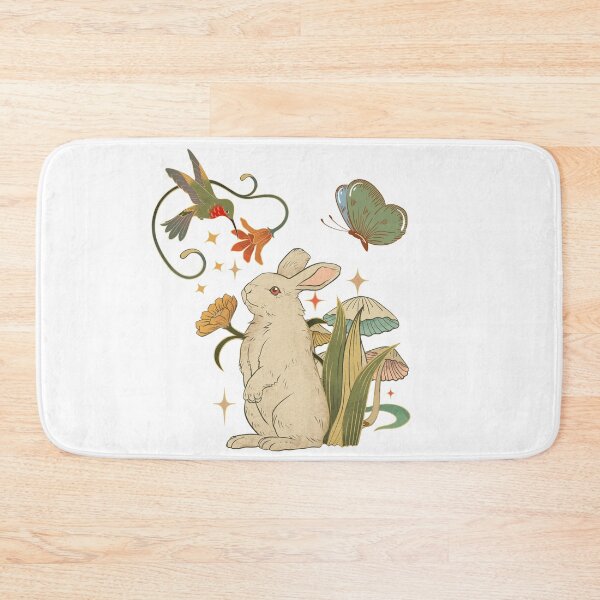 Item preview, Vintage Cottagecore Rabbit & Hummingbird Garden designed and sold by infinitearte.