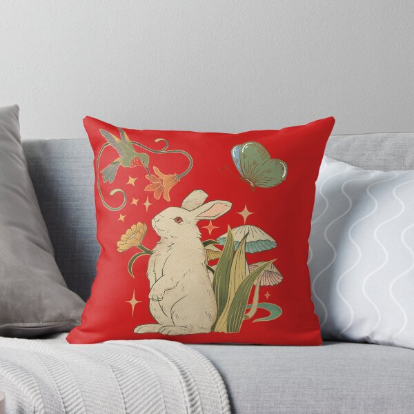 Item preview, Vintage Cottagecore Rabbit & Hummingbird Garden designed and sold by infinitearte.
