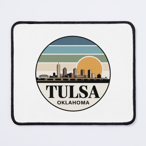 Item preview, Tulsa Oklahoma: Detailed Skyline Muted Stripes Circle  designed and sold by CircinusStore.