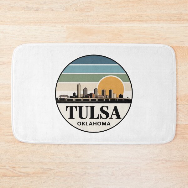 Item preview, Tulsa Oklahoma: Detailed Skyline Muted Stripes Circle  designed and sold by CircinusStore.