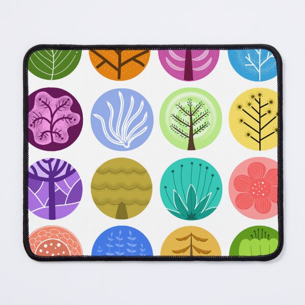 Item preview, Collection of 16 colorful stylized nature and tree icons in circular frames, flat vector illustration of floral and botanical elements. designed and sold by KotchySmile.