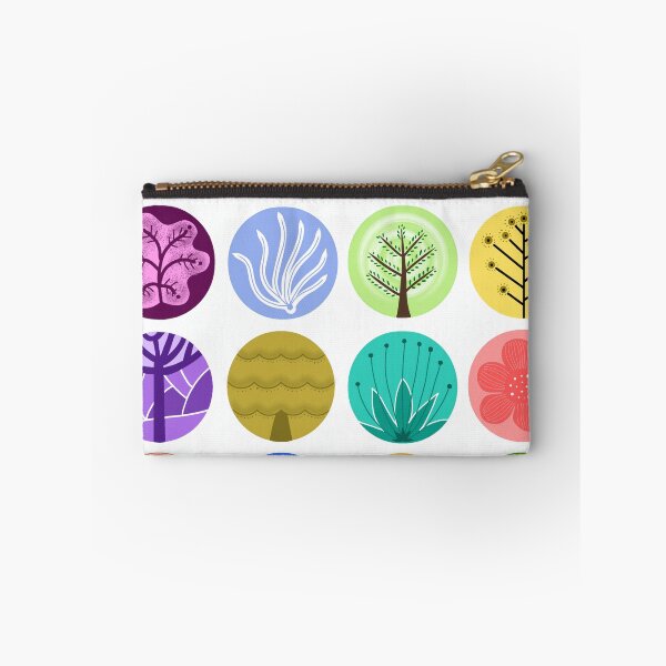 Item preview, Collection of 16 colorful stylized nature and tree icons in circular frames, flat vector illustration of floral and botanical elements. designed and sold by KotchySmile.