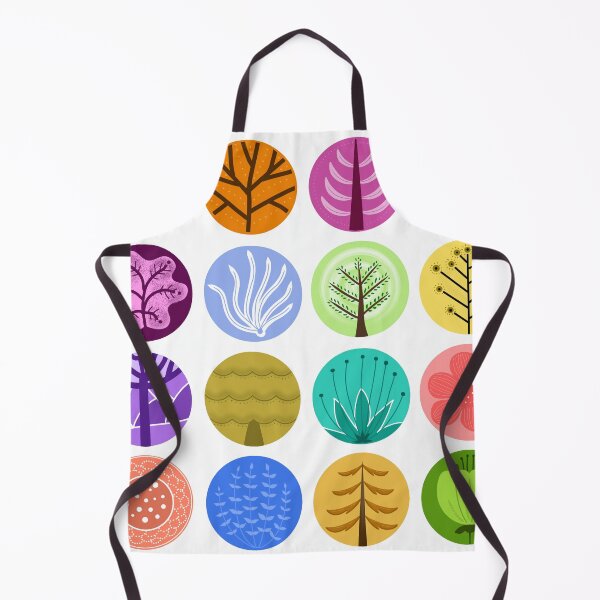 Item preview, Collection of 16 colorful stylized nature and tree icons in circular frames, flat vector illustration of floral and botanical elements. designed and sold by KotchySmile.