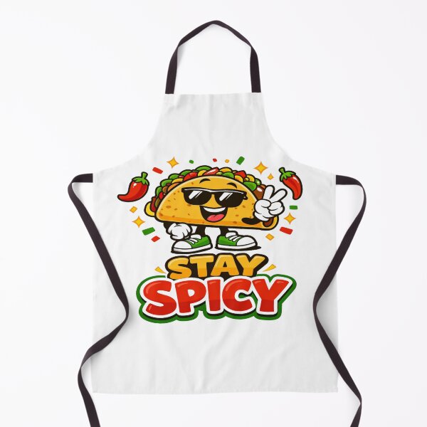 Item preview, Stay Spicy Taco Cartoon – Fun Food Character with Sunglasses, Chili Peppers & Bold Typography designed and sold by Bright Nest Studio.