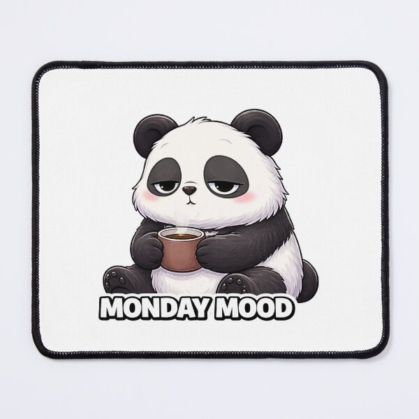 Item preview, Monday Mood tired panda funny monday design designed and sold by LazyMoodStudio.