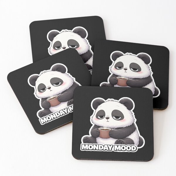 Item preview, Monday Mood tired panda funny monday design designed and sold by LazyMoodStudio.