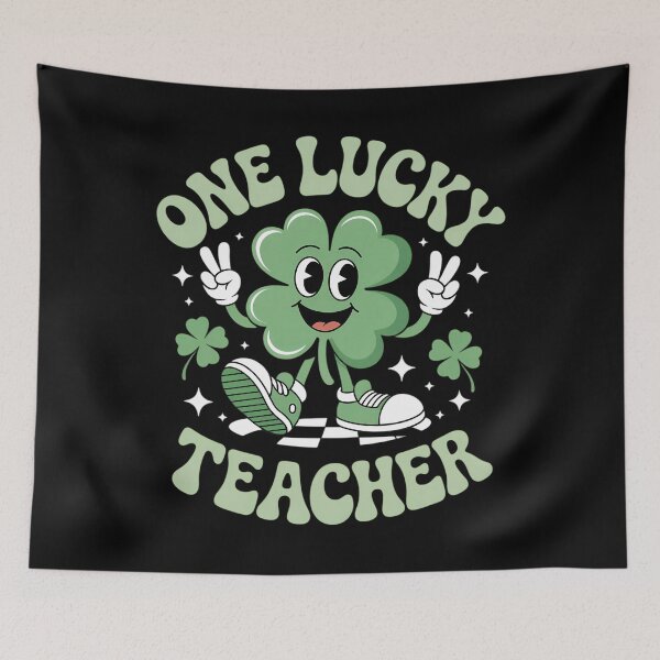 Item preview, Groovy One Lucky Teacher Shamrock Face St Patrick designed and sold by HellD3vil-Art.