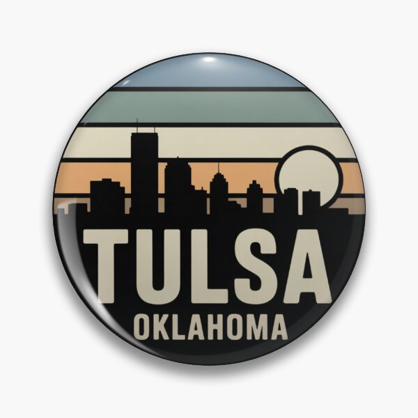 Item preview, Tulsa Oklahoma: Muted Stripes Skyline Dark Circle designed and sold by CircinusStore.