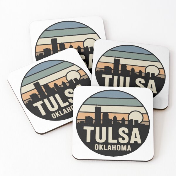 Item preview, Tulsa Oklahoma: Muted Stripes Skyline Dark Circle designed and sold by CircinusStore.