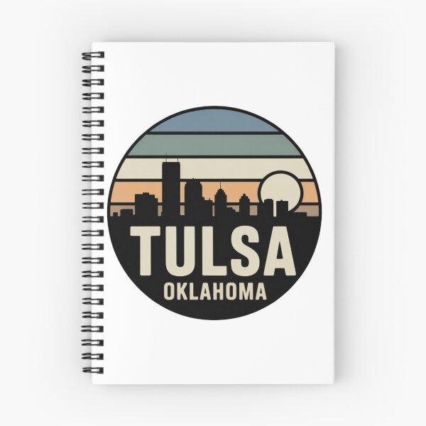 Item preview, Tulsa Oklahoma: Muted Stripes Skyline Dark Circle designed and sold by CircinusStore.