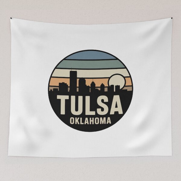 Item preview, Tulsa Oklahoma: Muted Stripes Skyline Dark Circle designed and sold by CircinusStore.
