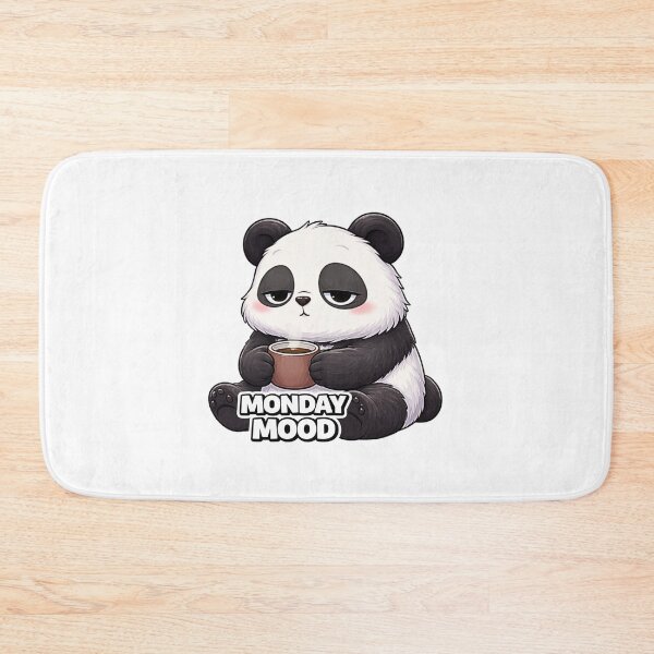 Item preview, Funny Monday Mood panda tired cartoon designed and sold by LazyMoodStudio.