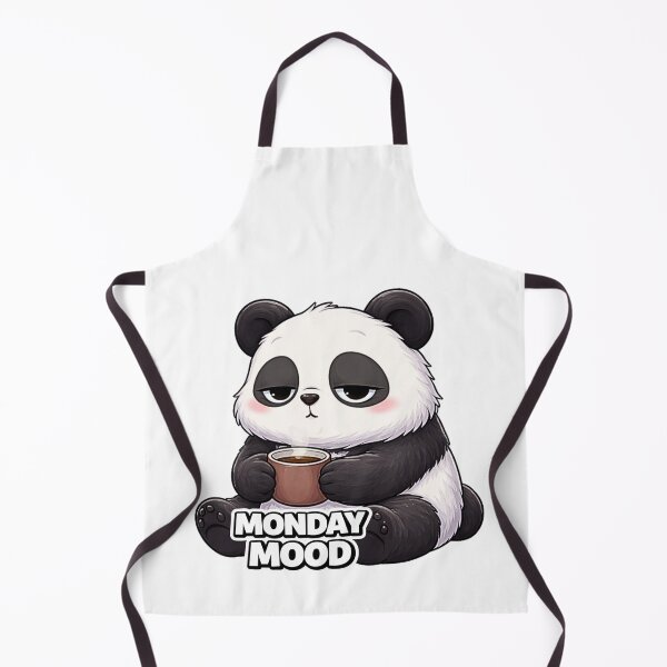 Item preview, Funny Monday Mood panda tired cartoon designed and sold by LazyMoodStudio.