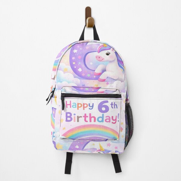 Item preview, Pastel Unicorn 6th Birthday – Cute Rainbow Party Illustration designed and sold by myforestfog.