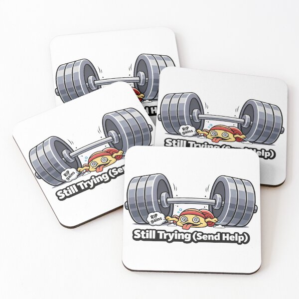 Item preview, Snail Gym Fitness Sticker – Still Trying (Send Help) designed and sold by les3cerises.