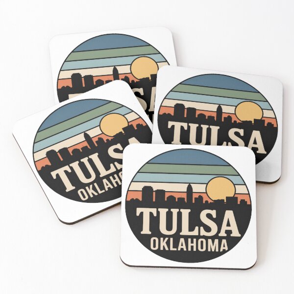 Item preview, Tulsa Oklahoma: Muted Stripes Skyline Golden Sun Dark designed and sold by CircinusStore.